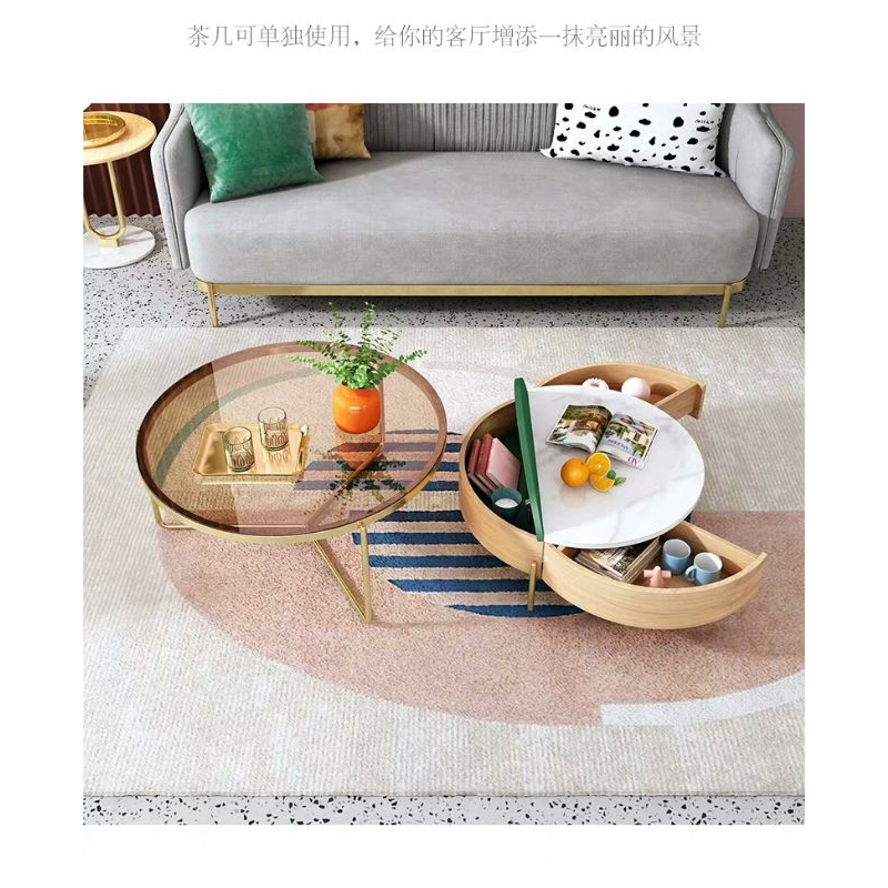 Bàn trà sofa tròn thông minh bt10