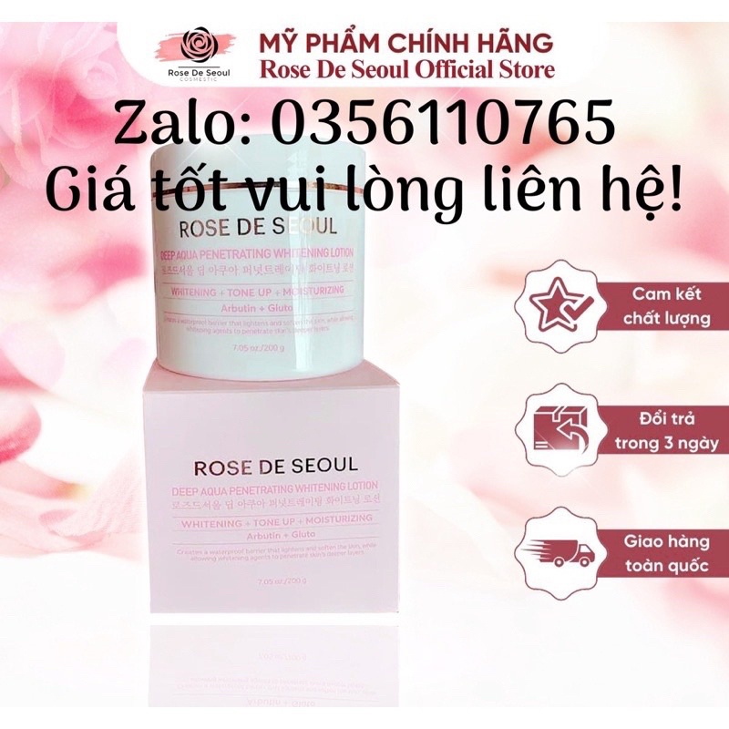 Kem body Rose de Seoul hạn 2026 làm trắng dưỡng ẩm không lộ vân