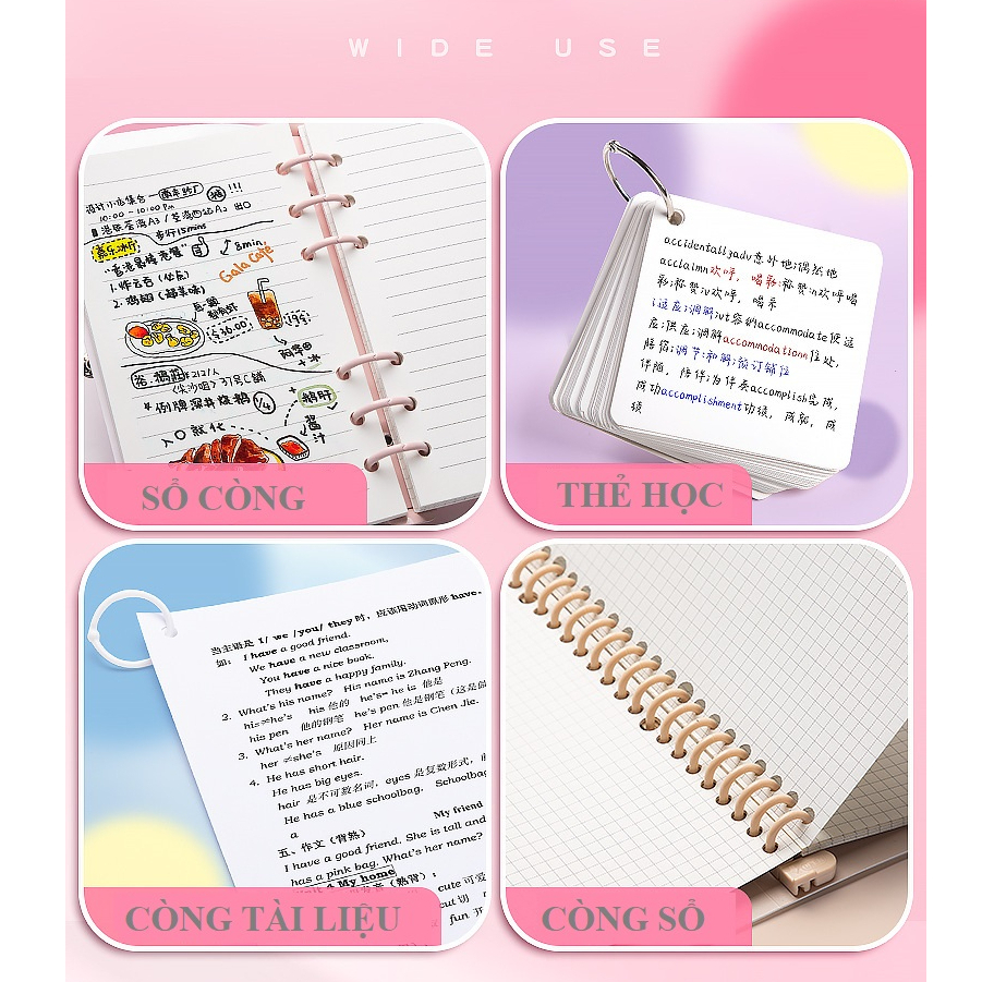 Dụng cụ bấm lỗ giấy mini đục lỗ giấy đơn làm sổ còng bullet journal văn phòng phẩm phong cách Hàn Quốc