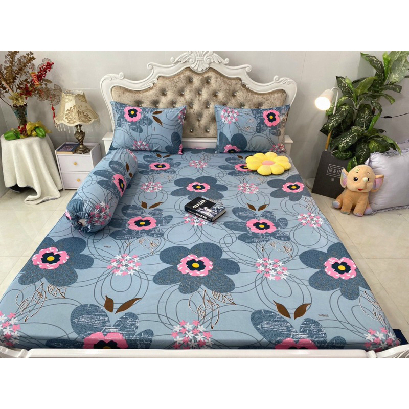 Bộ drap thun hàn quốc 4 món mát mịn, chất thun co giãn hai chiều