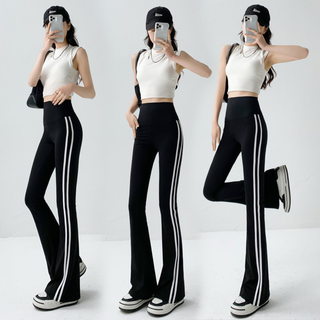 Quần ống loe cạp cao SINGMIN có túi chất liệu su cao cấp, quần legging nữ cạp cao