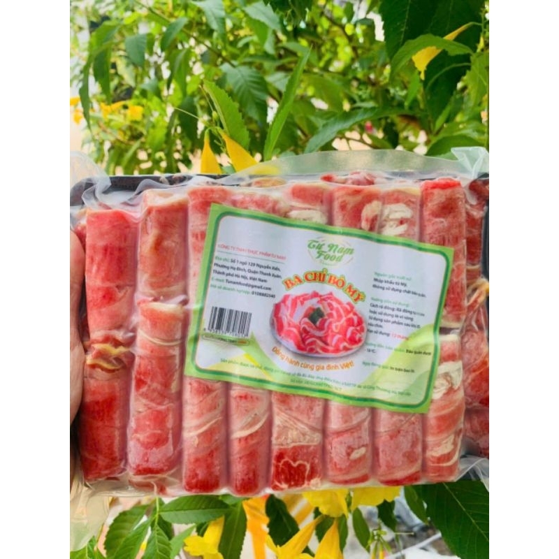 Ba chỉ bò Mỹ 500g nướng/lẩu