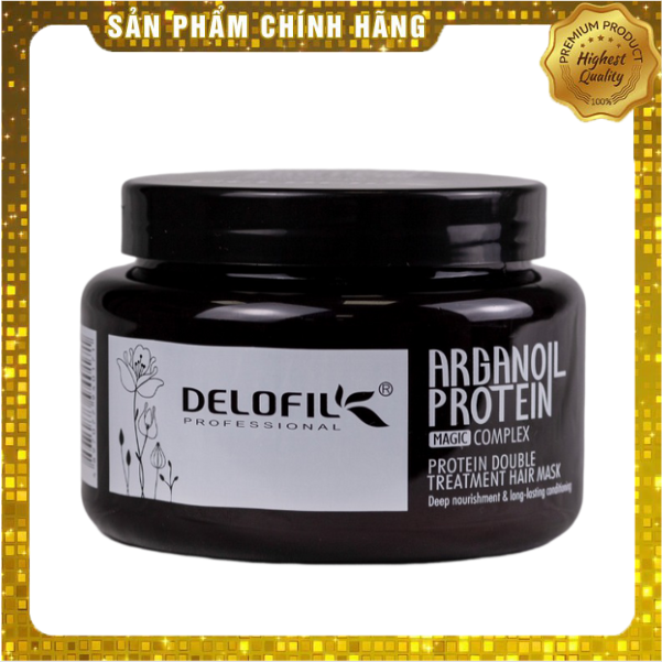 Kem ủ tóc, hấp tóc phục hồi tóc hư tổn Delofil Protein Hair Mask 500ml, chăm sóc tóc khô xơ uốn nhuộm