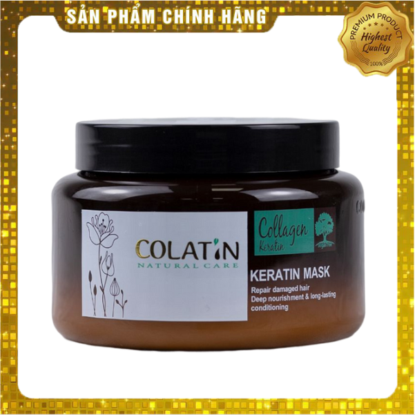 Kem Ủ Tóc, Hấp Tóc phục hồi tóc hư tổn Colatin 500ml, collagen & keratin dưỡng tóc mượt chăm sóc tóc khô xơ uốn nhuộm