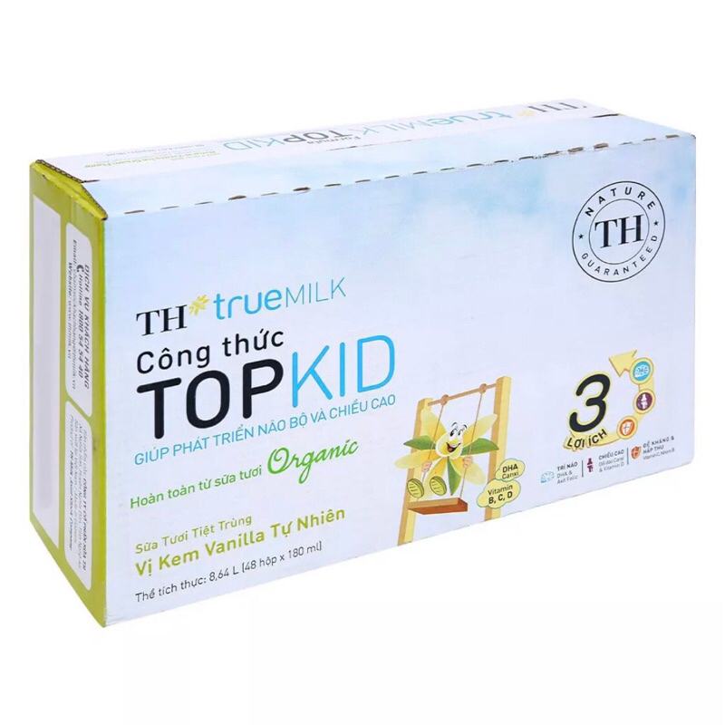 Combo 3 lốc sữa Topkid TH vị vani