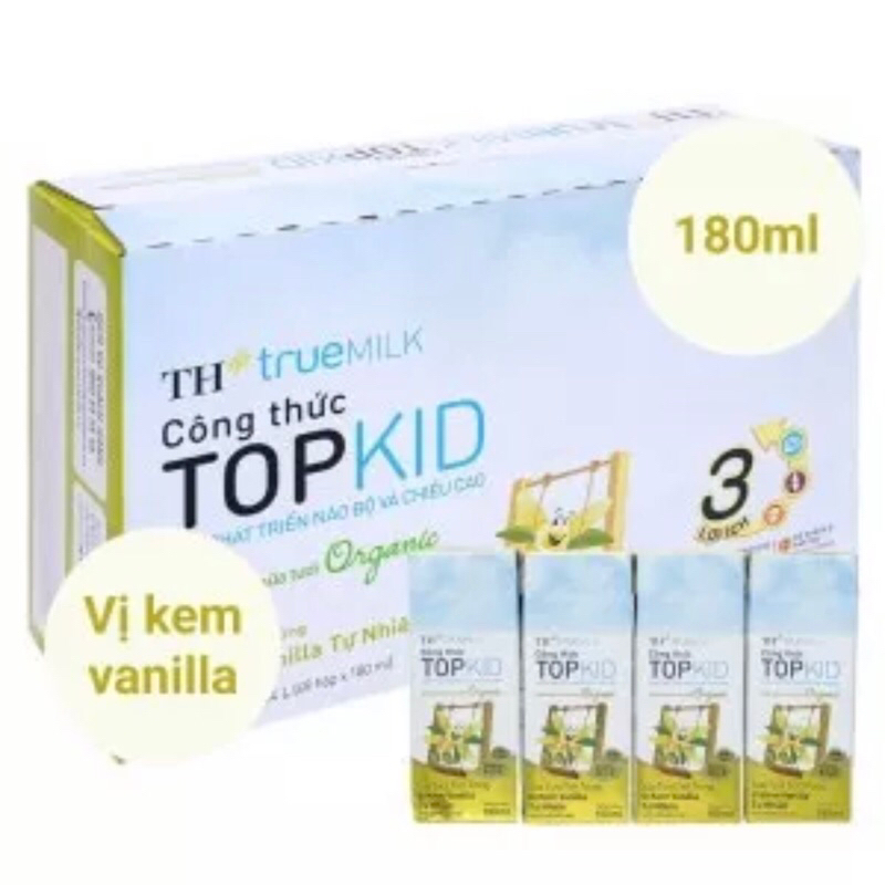 Combo 3 lốc sữa Topkid TH vị vani