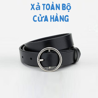 Thắt lưng da khóa kim loại tròn đơn giản thời trang cho nữ TL01