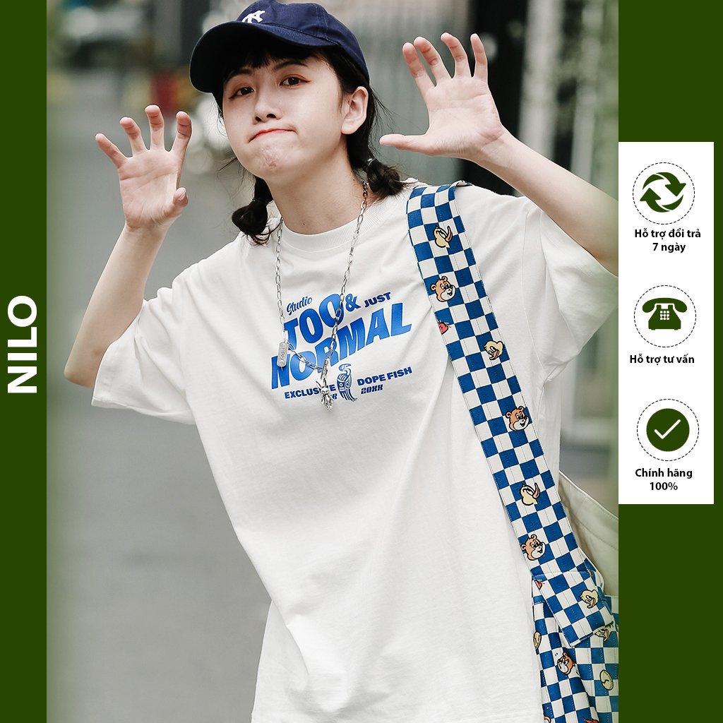 Áo Thun Tay Lỡ Unisex Form Rộng Dáng Dài Unisex Cho Nam Nữ  Chất Cotton Thấm Hút Mồ Hôi Mát Mẻ Trẻ Trung NILO