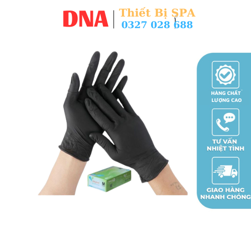 Găng tay y tế không bột màu trắng, đen hộp 100 chiếc
