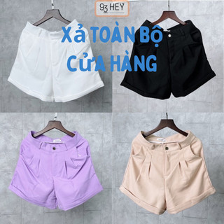 Quần short nữ ống rộng gấp gấu vải tuyết mưa 93HEY QS06