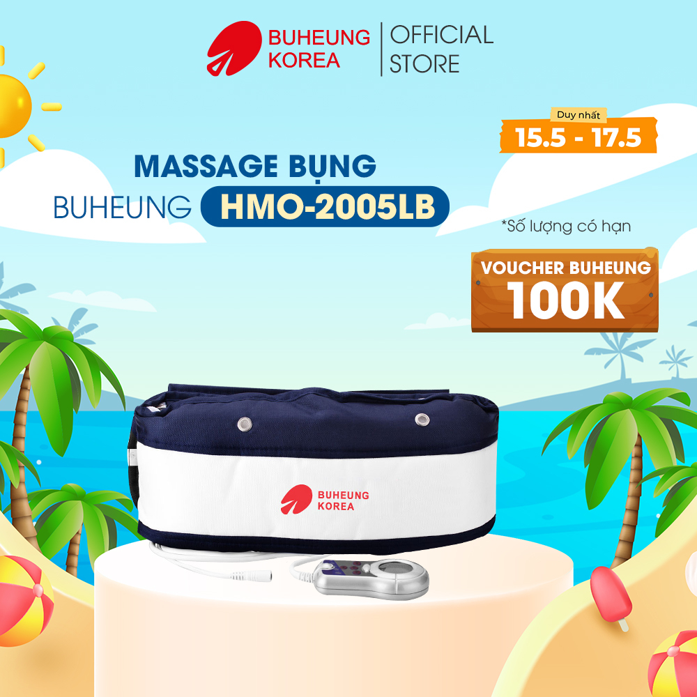 Massage bụng nhiệt hồng ngoại Buheung HMO-2005LB, độ rung 6000 vòng/phút, bảo hành chính hãng 12 tháng