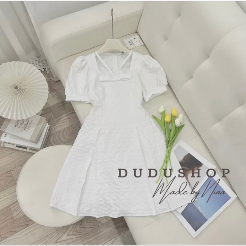 Sinee Dress Váy hoa cổ vuông dáng xoè mùa hè 2023 phong cách Hàn Quốc tiểu thư