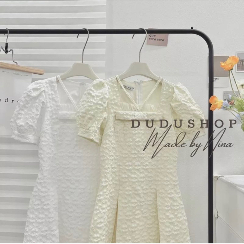 Sinee Dress Váy hoa cổ vuông dáng xoè mùa hè 2023 phong cách Hàn Quốc tiểu thư
