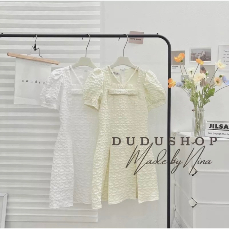 Sinee Dress Váy hoa cổ vuông dáng xoè mùa hè 2023 phong cách Hàn Quốc tiểu thư