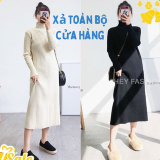 Váy len nữ dáng suông dài mix đồ sang chảnh thời trang Hàn Quốc 93HEY VL02