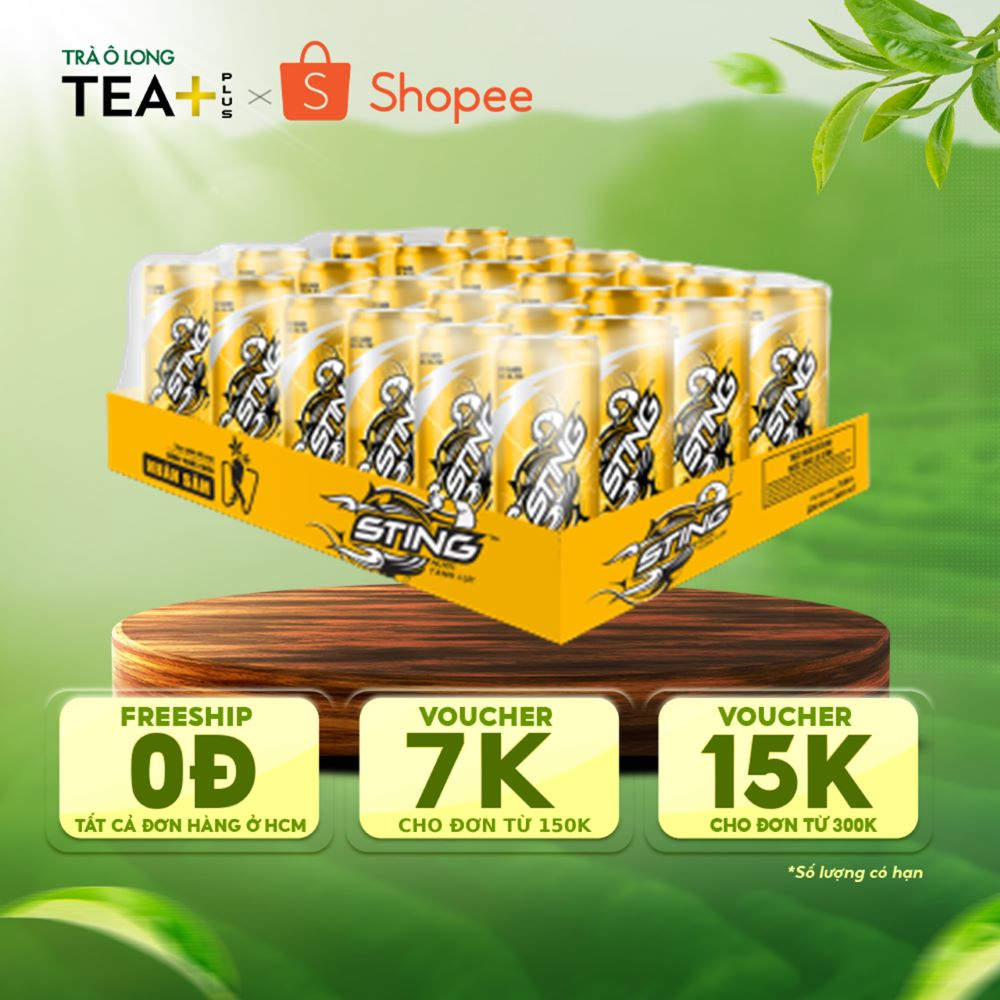 Thùng 24 Lon Nước Tăng Lực Sting Vàng (320ml/lon)