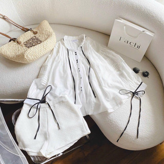 SET ÁO BBD TRẮNG XẾP LY + CROP TRẮNG