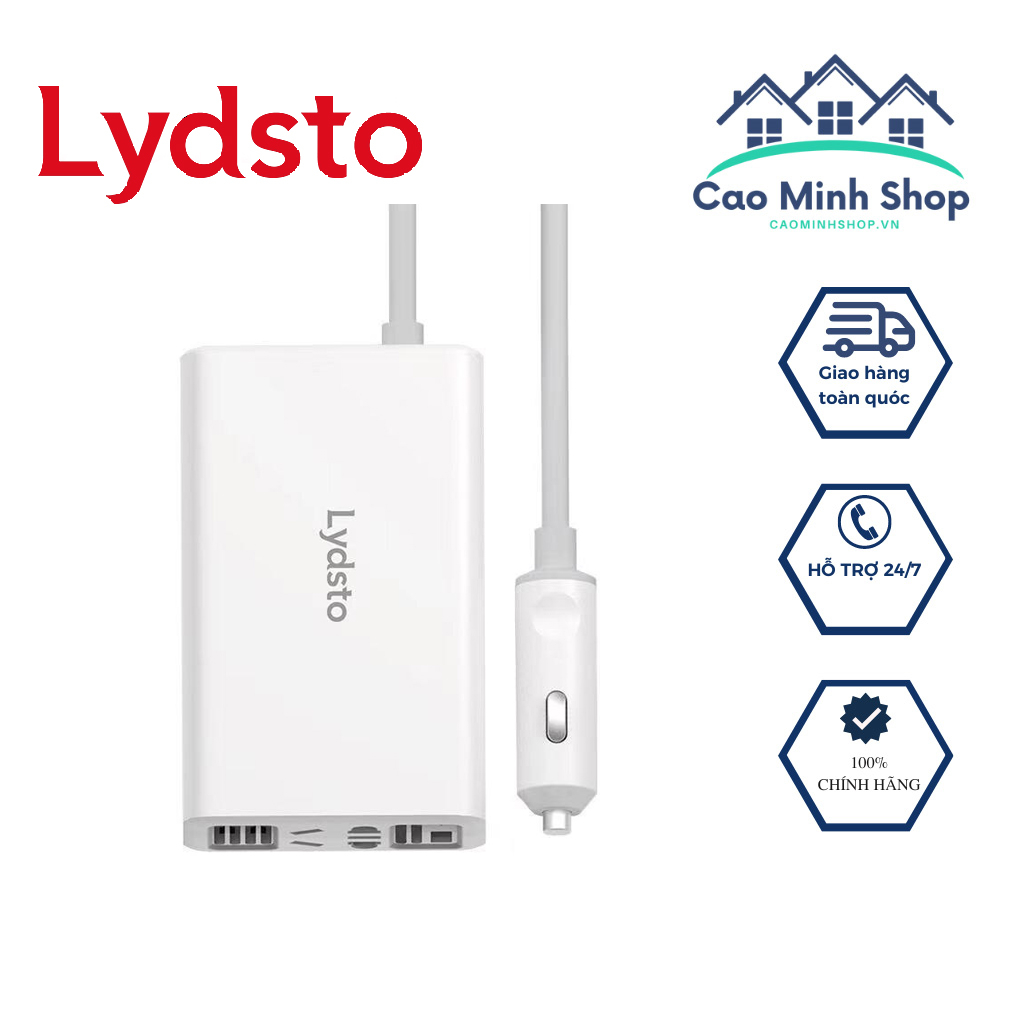 Bộ chuyển đổi 12V sang 220V cho ô tô Lydsto YM-CZNBQ01 - Chuyển nguồn trên oto 100W tiện lợi - Cao Minh Shop