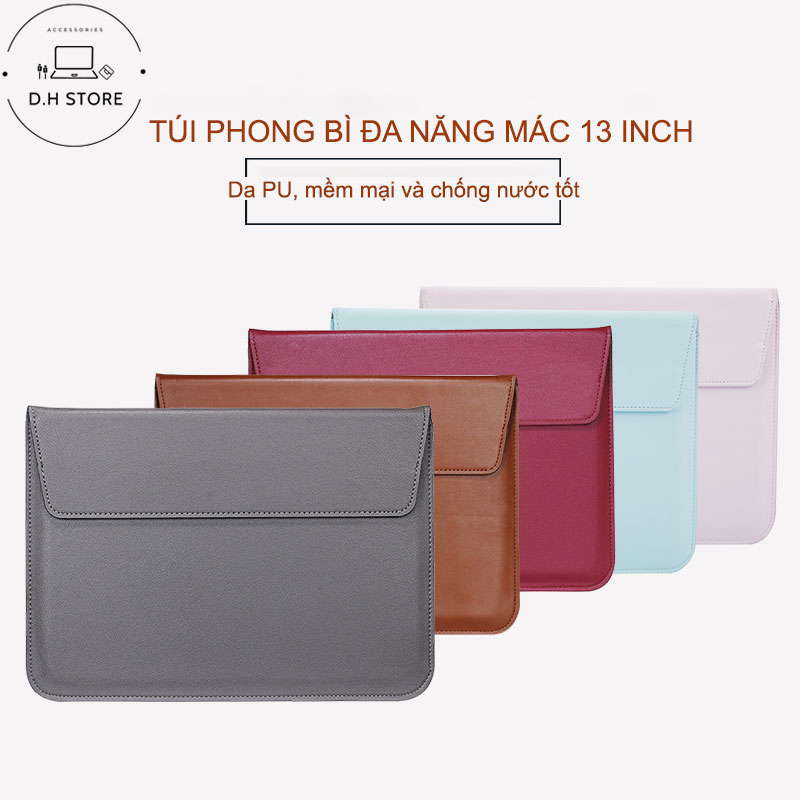 Túi đựng Macbook Pro-Air 13 inch hình bao thư chất liệu Da PU Mềm đa công dụng | BigBuy360 - bigbuy360.vn