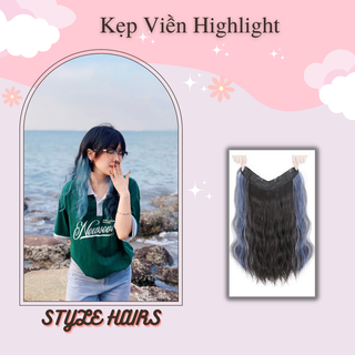 Kẹp tóc giả chữ u xoăn sóng viền highlight- Kẹp tóc giả highlight nửa đầu làm dài tóc dài 60cm