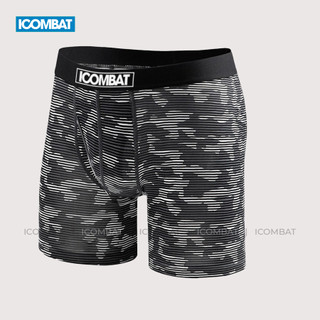 Quần legging ngắn iCombat Camo CoolMax họa tiết sọc rằn ri đen xám quần lót thể thao nam