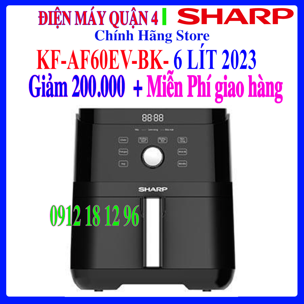 Nồi chiên không dầu Sharp KF-AF60EV-BK 6 lít