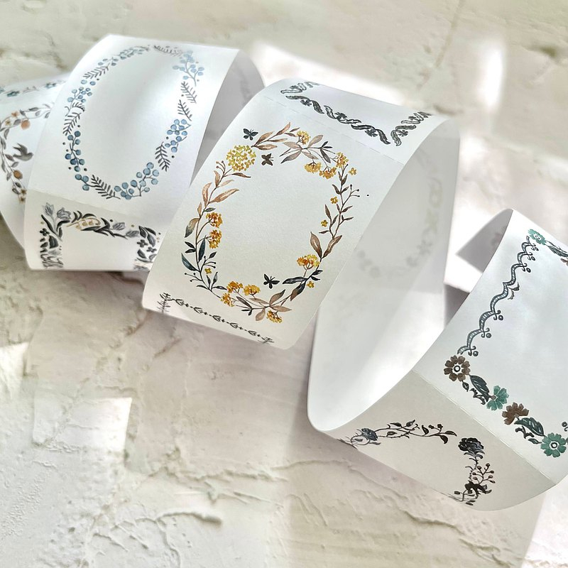 Băng keo Washi tape khung hoa chiết lẻ 100cm Pion | meohime198