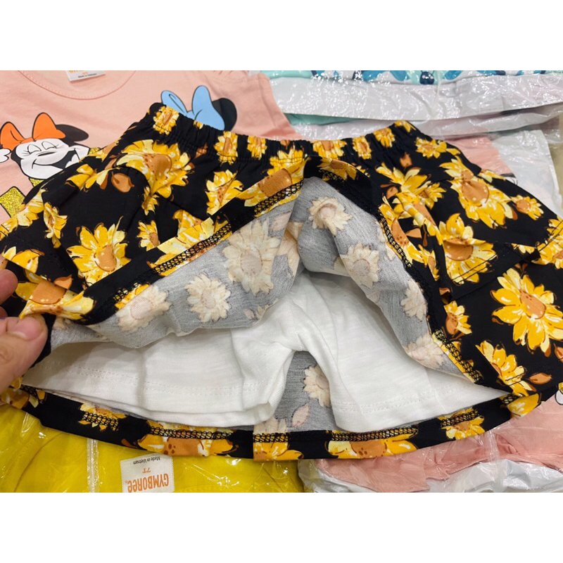 Bộ cotton bé gái, áo thun+chân váy 2 tầng