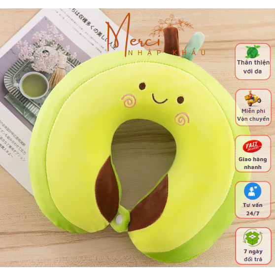 Gối chữ U cao su non, kê cổ chống đau mỏi vai gáy dùng cho văn phòng du lịch by Merci