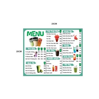Menu khách 20x25