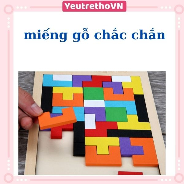 Đồ chơi xếp hình xếp gạch thông minh bằng gỗ loại lớn cho bé