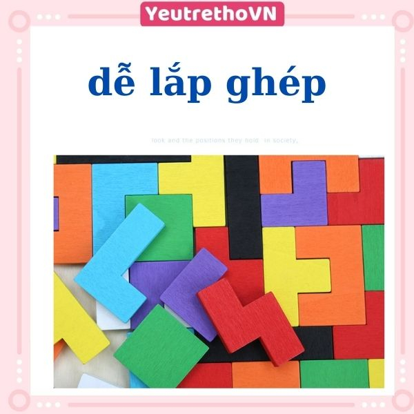Đồ chơi xếp hình xếp gạch thông minh bằng gỗ loại lớn cho bé