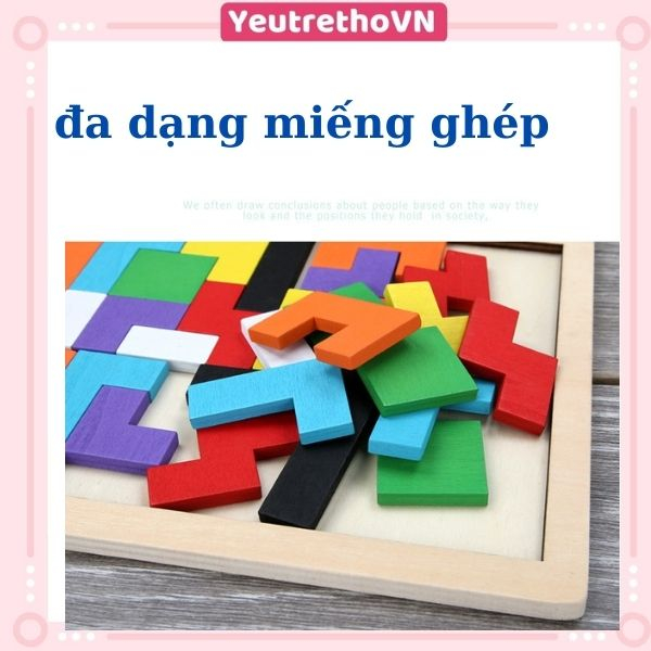 Đồ chơi xếp hình xếp gạch thông minh bằng gỗ loại lớn cho bé