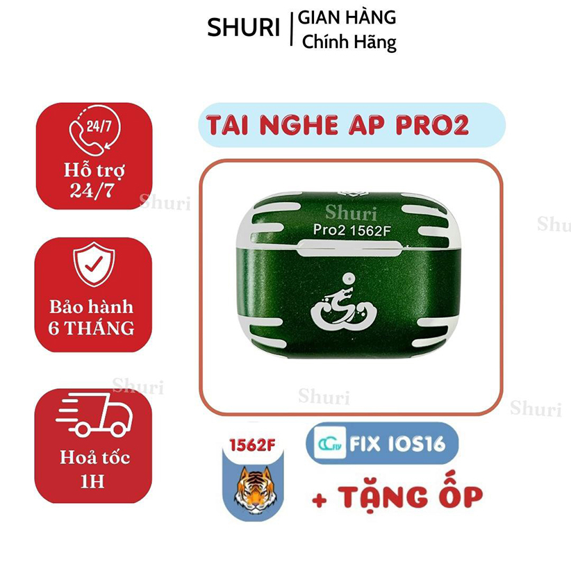Tai Nghe AP Pro 2 Hổ Vằn 1562F Made in Japan Pin 8H / Tai Nghe Bluetooth Pro2 ANC Chỉnh Âm Lượng Hồng Ngoại - BH 5 Tháng