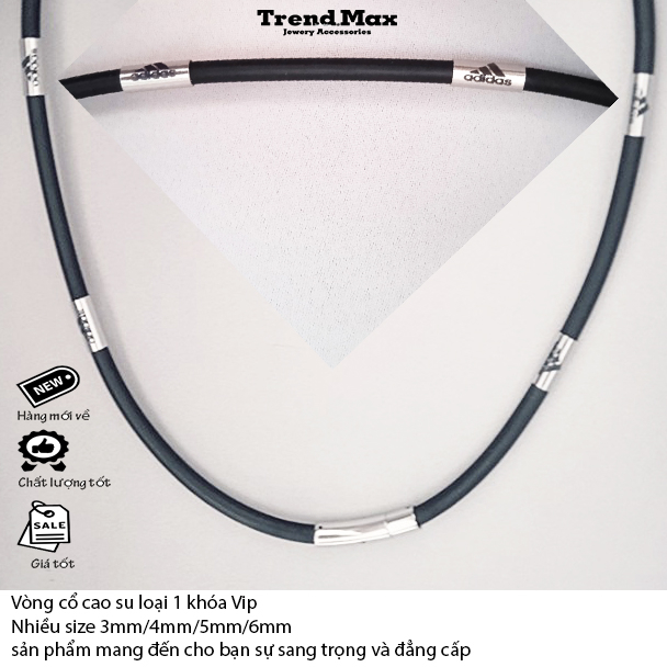Vòng Cổ Cao Su Khắc Họa Tiết Theo Yêu Cầu Khóa Inox Vip Chuẩn mang đến cho bạn sự sang trọng và đẳng cấp