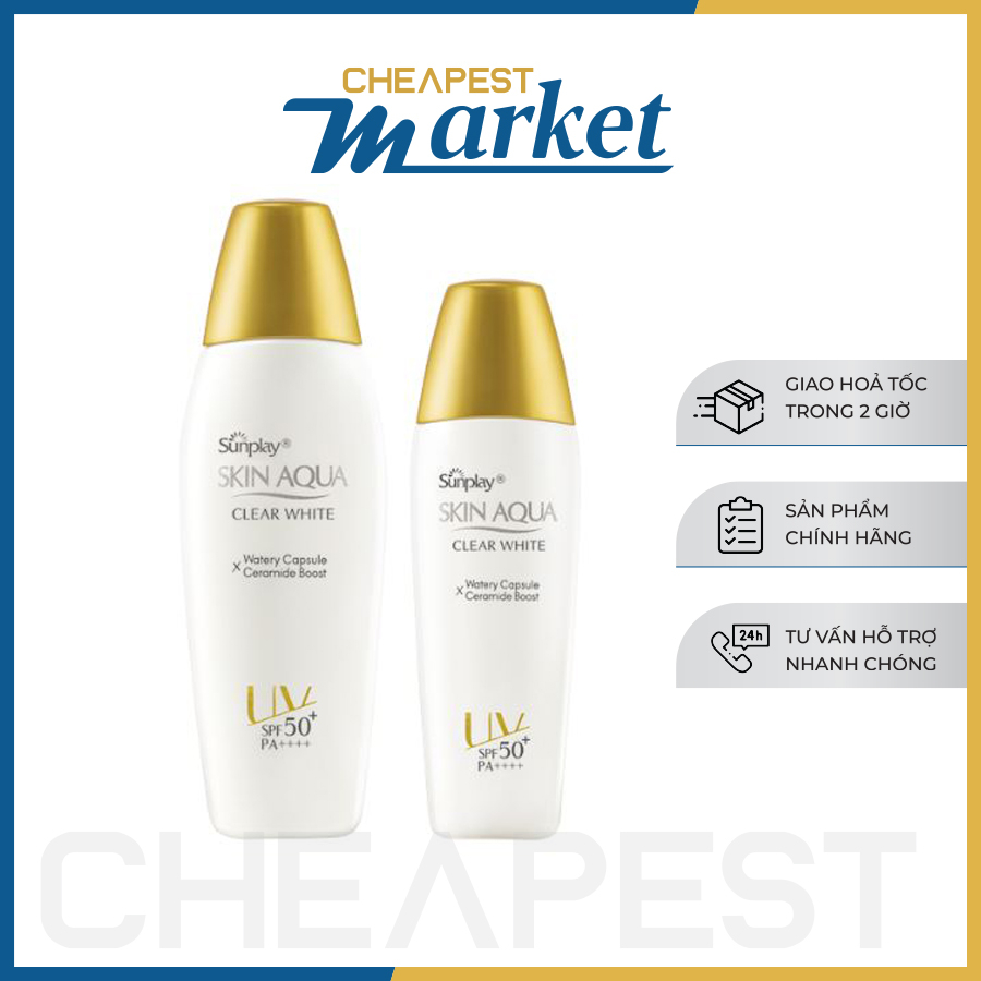 Sữa chống nắng dưỡng da trắng mịn, kiềm dầu Sunplay Skin Aqua Clear White 55g/25gr