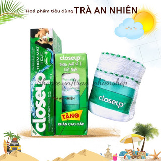 Combo 2 Kem đánh răng CLOSEUP Bạc Hà Thơm Mát Bất Tận 180gr/tuýp + Tặng KHĂN CAO CẤP