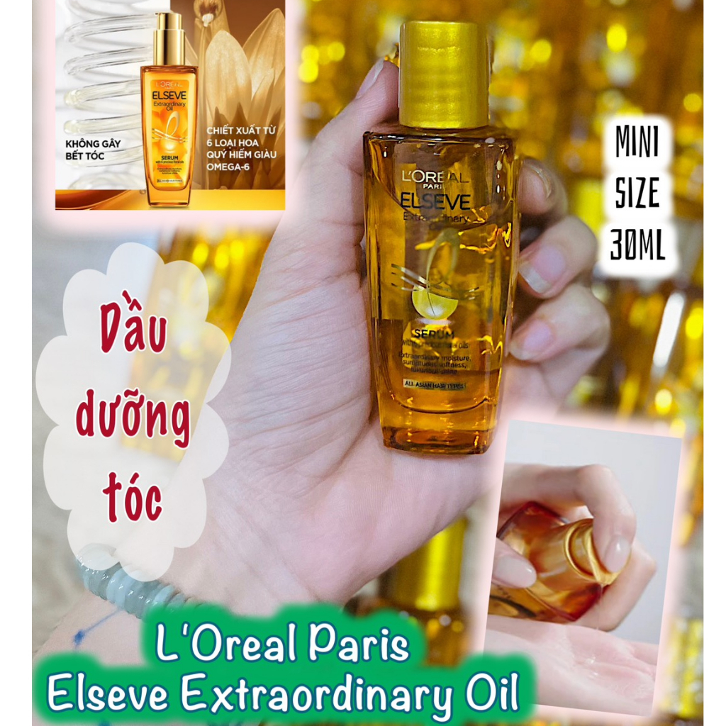Dầu dưỡng tóc chiết xuất tinh dầu hoa tự nhiên (Loreal) L'Oreal Paris Elseve Extraordinary Oil