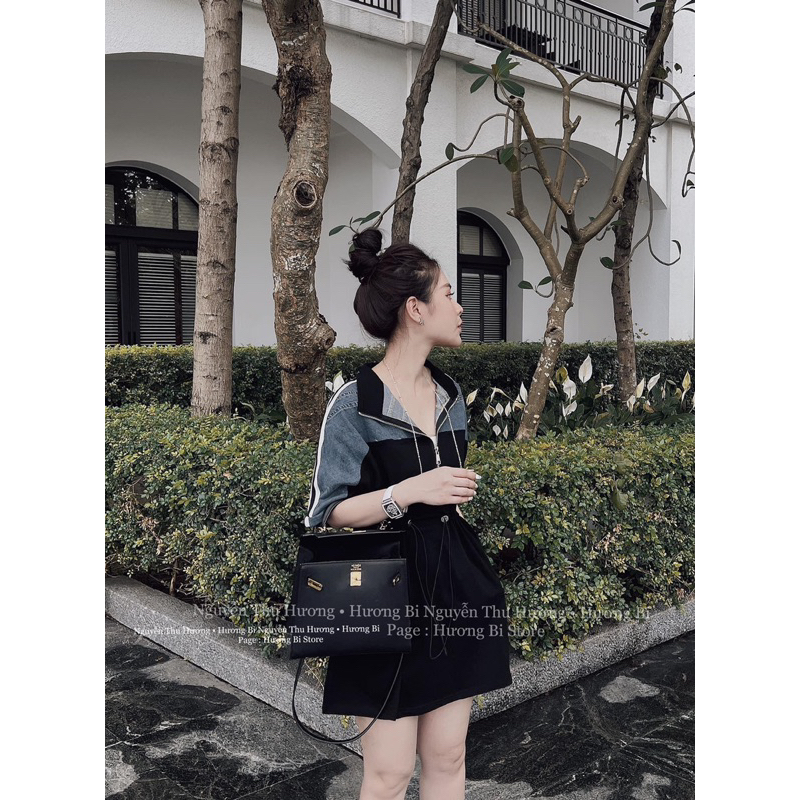 [ 𝐅𝐑𝐄𝐄 𝐒𝐇𝐈𝐏 ] Váy cotton phối bò rút eo về cực đẹp Chất váy ct khô sịn đẹp Hàng may kỹ Lên form chuẩn mẫu