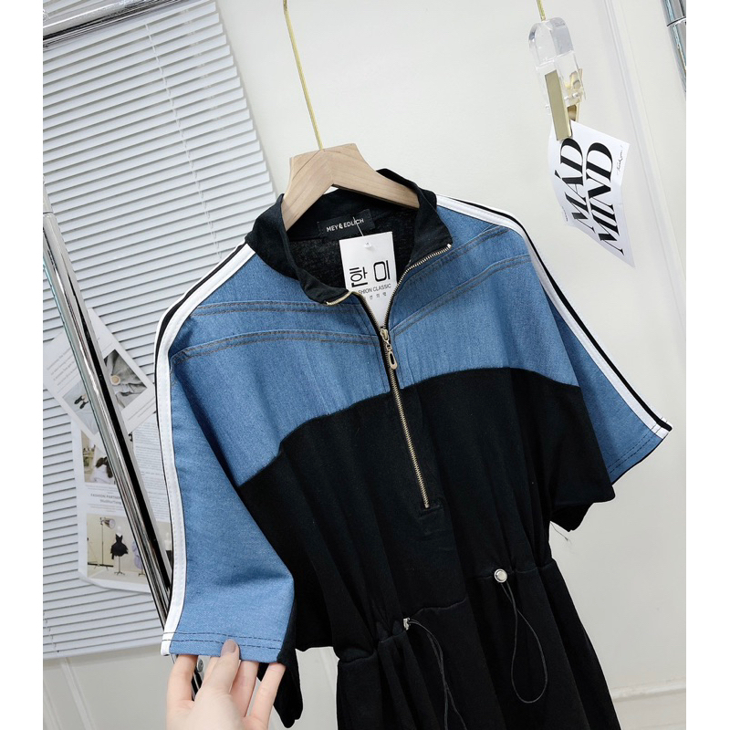 [ 𝐅𝐑𝐄𝐄 𝐒𝐇𝐈𝐏 ] Váy cotton phối bò rút eo về cực đẹp Chất váy ct khô sịn đẹp Hàng may kỹ Lên form chuẩn mẫu