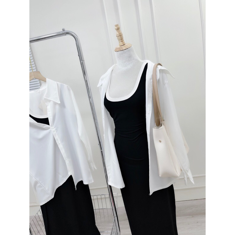 Set Váy Body 2Dây Bản To Phối Viền