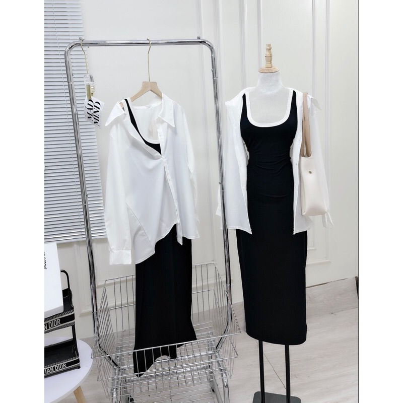 Set Váy Body 2Dây Bản To Phối Viền