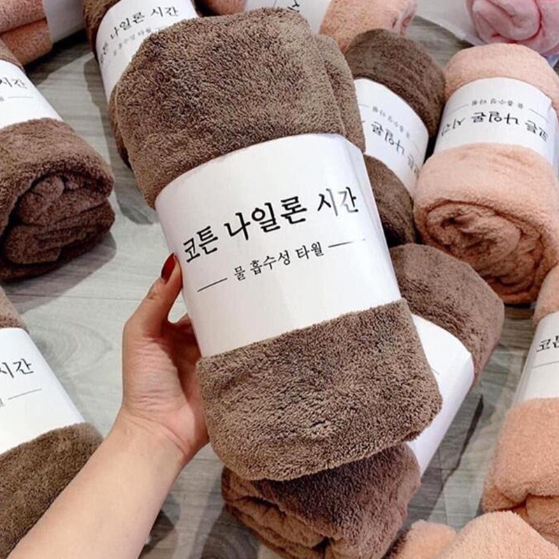 Khăn Tắm Xuất Hàn Cao Cấp Siêu Êm Mềm Thấm Nước KT 70x140 Hot