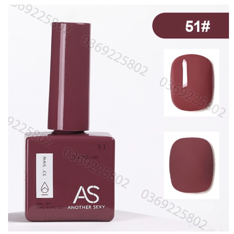 Sơn gel AS Chai Vuông lẻ màu  hàng chính hãng loại 1 Đặc Mướt - Sơn nail cao cấp - Minel