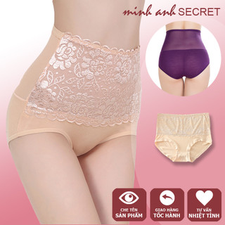 Quần lót nữ cotton phối ren cạp cao gen bụng tạo dáng eo thon