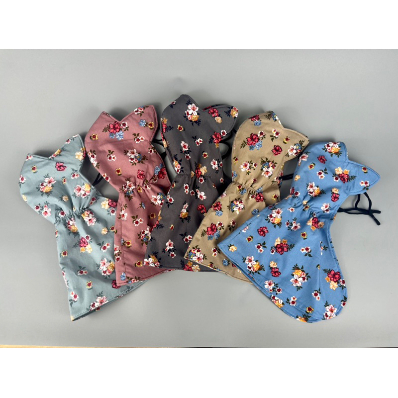 Khẩu trang tai mèo yếm che kín cổ, chất vải cotton thoáng mát, thấm hút mồ hôi