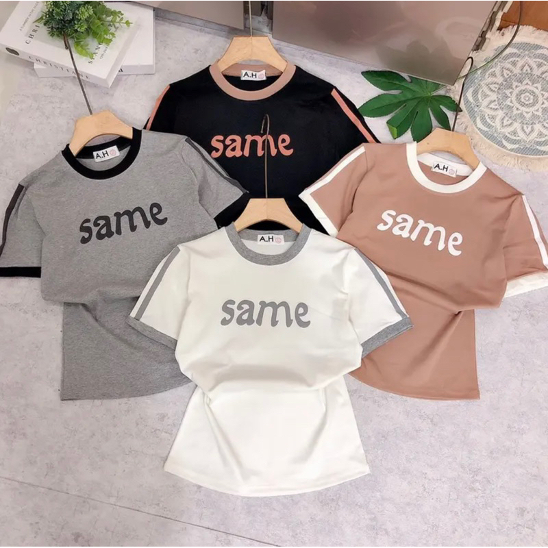 Áo thun body tay ngắn có chữ SAME
