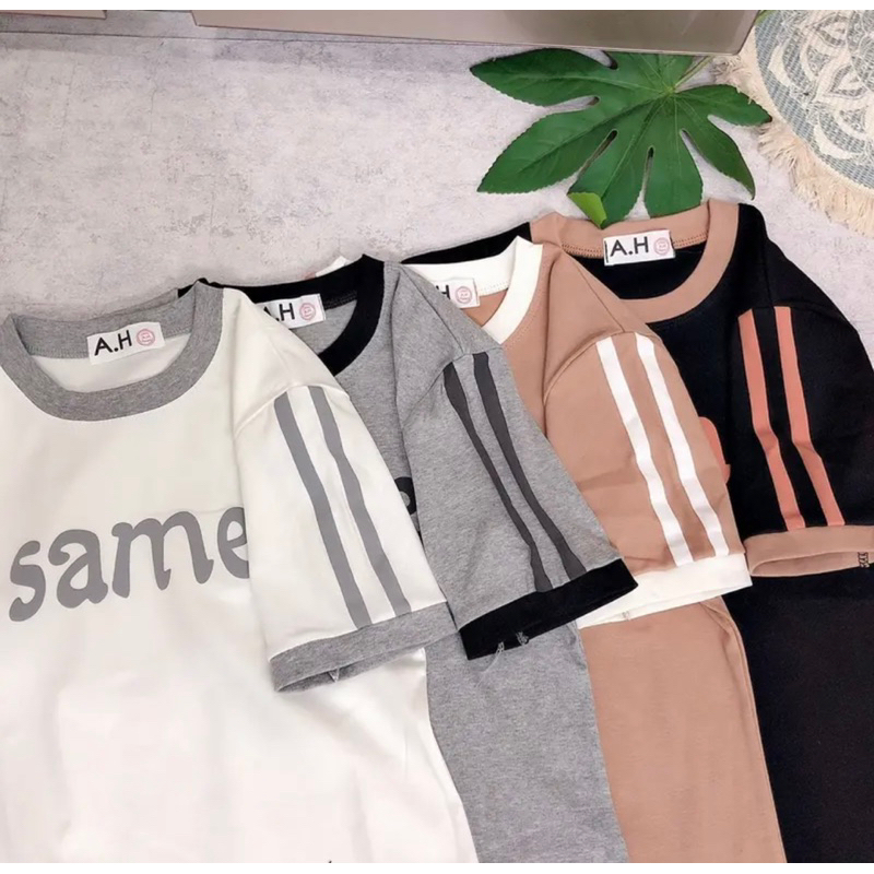 Áo thun body tay ngắn có chữ SAME