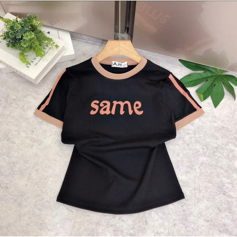 Áo thun body tay ngắn có chữ SAME