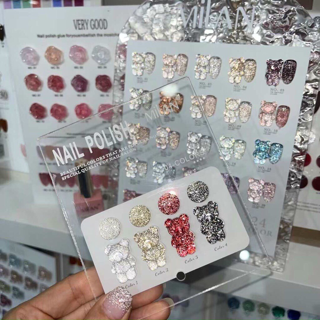 Set Sơn Gel Nhũ Flash Milan 4 Màu - Tặng Kèm Bảng Màu